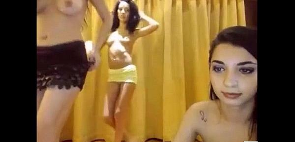  Three Hot Teens Stripping and Dancing on Webcam